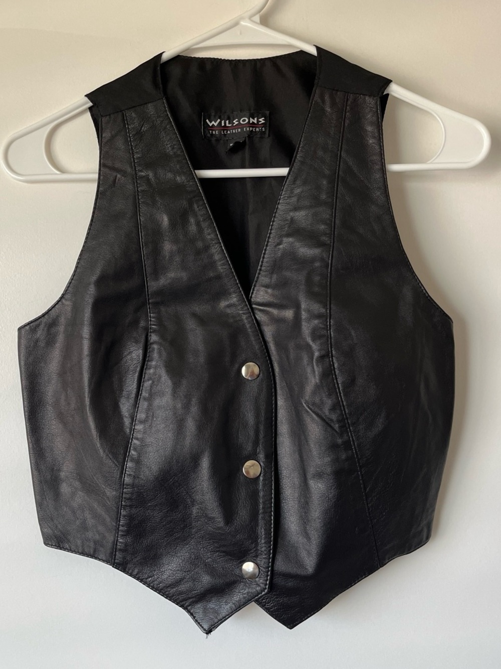Wilson's Black Leather Button Vest